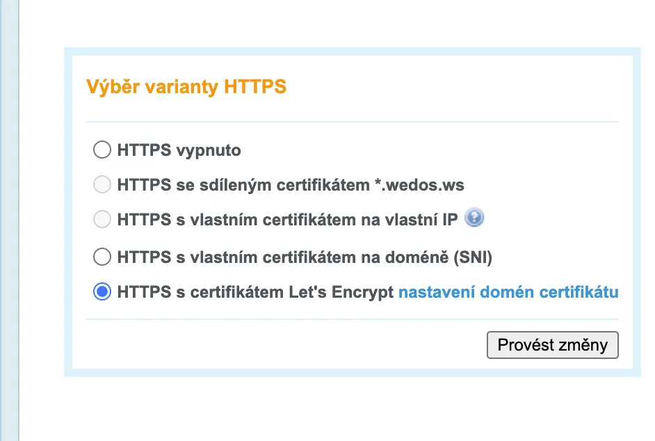 návod jak nastavit https